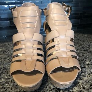 Guess high heel wedge sandals